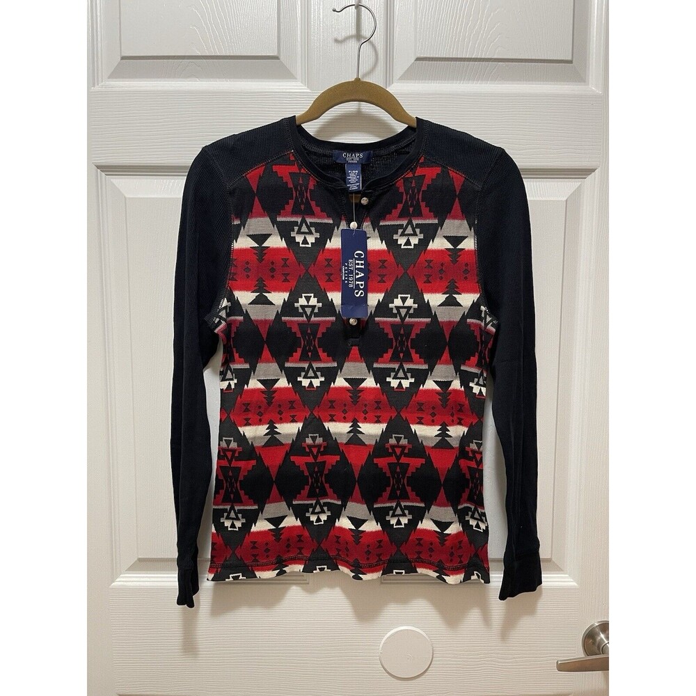 Chaps Womens Sweatshirt Pullover Long Sleeve Thermal Lightweight Size PL NWT